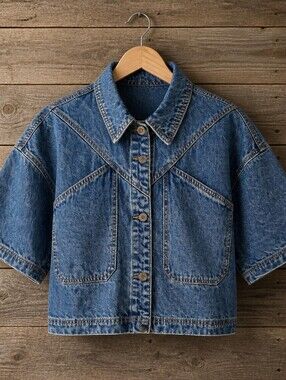 Fashion Nova Blue Cropped Denim Jacket
